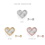 軟骨ピアス ハートかわいいキラキラジュエルキュービックジルコニア ボディピアス | ボディピアス専門店凛RIN | 詳細画像8 