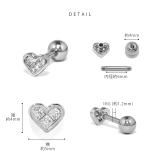 軟骨ピアス ハートかわいいキラキラジュエルキュービックジルコニア ボディピアス | ボディピアス専門店凛RIN | 詳細画像9 