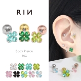軟骨ピアス クローバー四つ葉ジュエルキュービックジルコニア ボディピアス | ボディピアス専門店凛RIN | 詳細画像1