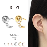 軟骨ピアス かわいい三日月クレセントムーンジルコニアキラキラ ボディピアス | ボディピアス専門店凛RIN | 詳細画像1