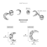 軟骨ピアス かわいい三日月クレセントムーンジルコニアキラキラ ボディピアス | ボディピアス専門店凛RIN | 詳細画像12