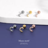 軟骨ピアス かわいい三日月クレセントムーンジルコニアキラキラ ボディピアス | ボディピアス専門店凛RIN | 詳細画像2