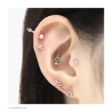 軟骨ピアス リボンりぼんバレエコアかわいいジュエルキュービックジルコニア ボディ… | ボディピアス専門店凛RIN | 詳細画像6 