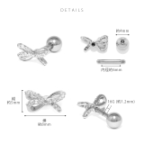 軟骨ピアス リボンりぼんバレエコアかわいいジュエルキュービックジルコニア ボディ… | ボディピアス専門店凛RIN | 詳細画像9 