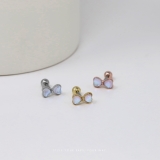 軟骨ピアス リボンオーロラぷっくり立体的可愛いバレエコア透明感 ボディピアス | ボディピアス専門店凛RIN | 詳細画像2 