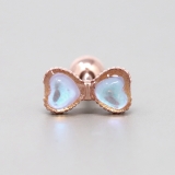 ピンクゴールド | 軟骨ピアス リボンオーロラぷっくり立体的可愛いバレエコア透明感 ボディピアス | ボディピアス専門店凛RIN