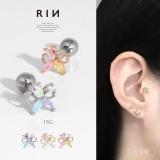 軟骨ピアス 花蝶リボン蝶々ちょうちょはなフラワージュエル上品 ボディピアス | ボディピアス専門店凛RIN | 詳細画像1 