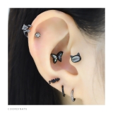 軟骨ピアス 猫ネコ天然シェル螺鈿アニマル動物かわいい ボディピアス | ボディピアス専門店凛RIN | 詳細画像7 