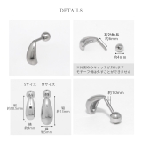 ピアス ティアドロップハーフフープ大人カワイイシンプル アクセサリー | ボディピアス専門店凛RIN | 詳細画像15