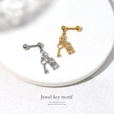 軟骨ピアス かわいい 鍵チャームジュエルkey | ボディピアス専門店凛RIN | 詳細画像2