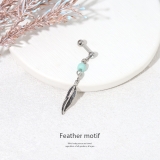 軟骨ピアス フェザー羽ターコイズエスニックネイティブ金属アレルギー ボディピアス | ボディピアス専門店凛RIN | 詳細画像2