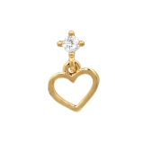 ゴールド | 軟骨ピアス ハートかわいいジュエルキュービックジルコニア ボディピアス | ボディピアス専門店凛RIN