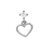 シルバー | 軟骨ピアス ハートかわいいジュエルキュービックジルコニア ボディピアス | ボディピアス専門店凛RIN