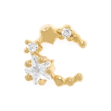 ゴールド | 軟骨ピアス 月星ジュエルムーンスターキュービックジルコニア ボディピアス | ボディピアス専門店凛RIN