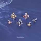 軟骨ピアス 宇宙UFO円盤ジュエルキュービックジルコニアシルバー ボディピアス | ボディピアス専門店凛RIN | 詳細画像2 