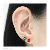 軟骨ピアス 宇宙UFO円盤ジュエルキュービックジルコニアシルバー ボディピアス | ボディピアス専門店凛RIN | 詳細画像4 