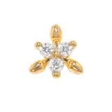 ゴールド | 軟骨ピアス ジュエルトリニティ六花雪六星キュービックジルコニア ボディピアス | ボディピアス専門店凛RIN