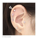 軟骨ピアス ピンクハートジュエル蝶々バタフライ ストレートバーベル | ボディピアス専門店凛RIN | 詳細画像5 