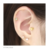 軟骨ピアス ピンクハートジュエル蝶々バタフライ ストレートバーベル | ボディピアス専門店凛RIN | 詳細画像6 