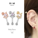 軟骨ピアス 木馬ロッキングホースペガサス アンテナヘリックスストレートバーベルボ… | ボディピアス専門店凛RIN | 詳細画像1 