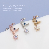 軟骨ピアス 月ムーン星スター宇宙 キラキラキュービックジルコニアストレートバーベ… | ボディピアス専門店凛RIN | 詳細画像3 