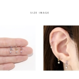 軟骨ピアス 月ムーン星スター宇宙 キラキラキュービックジルコニアストレートバーベ… | ボディピアス専門店凛RIN | 詳細画像7 