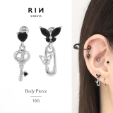 軟骨ピアス 蝶ドクロ 安全ピン鍵ハート | ボディピアス専門店凛RIN | 詳細画像1