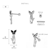 軟骨ピアス 蝶ドクロ 安全ピン鍵ハート | ボディピアス専門店凛RIN | 詳細画像9