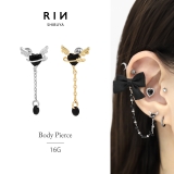 軟骨ピアス ハート黒天使の羽惑星ゴシックキュービックジルコニア ボディピアス | ボディピアス専門店凛RIN | 詳細画像1 