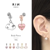 軟骨ピアス ハート雲チャーム揺れるカジュアル ボディピアス | ボディピアス専門店凛RIN | 詳細画像1 