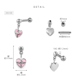 軟骨ピアス ハート雲チャーム揺れるカジュアル ボディピアス | ボディピアス専門店凛RIN | 詳細画像10 