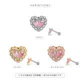 軟骨ピアス ハートフレームリボンピンクジュエルキュービックジルコニア ボディピア… | ボディピアス専門店凛RIN | 詳細画像8