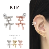 軟骨ピアス リボンチャーム付きバレエコアゆれるかわいい ボディピアス | ボディピアス専門店凛RIN | 詳細画像1 