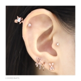 軟骨ピアス リボンチャーム付きバレエコアゆれるかわいい ボディピアス | ボディピアス専門店凛RIN | 詳細画像6 