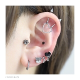 軟骨ピアス 数字ナンバー文字かわいいシンプルシルバーネジ式おしゃれ ボディピアス | ボディピアス専門店凛RIN | 詳細画像10 