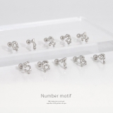 軟骨ピアス 数字ナンバー文字かわいいシンプルシルバーネジ式おしゃれ ボディピアス | ボディピアス専門店凛RIN | 詳細画像2 