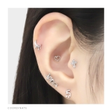 軟骨ピアス 数字ナンバー文字かわいいシンプルシルバーネジ式おしゃれ ボディピアス | ボディピアス専門店凛RIN | 詳細画像6 