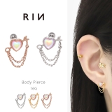 軟骨ピアス ハート矢アロー天使の矢可愛いカワイイチェーン ボディピアス | ボディピアス専門店凛RIN | 詳細画像1 