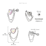 軟骨ピアス ハート矢アロー天使の矢可愛いカワイイチェーン ボディピアス | ボディピアス専門店凛RIN | 詳細画像9 