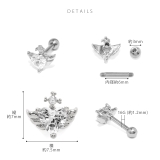 軟骨ピアス ハート翼エンジェルウィング羽ジュエルキュービックジルコニア ボディピ… | ボディピアス専門店凛RIN | 詳細画像9 