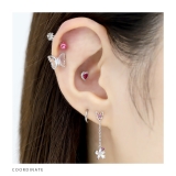 軟骨ピアス 蝶々ジュエル桜花フラワーバタフライチェーンキュービックジルコニア ボ… | ボディピアス専門店凛RIN | 詳細画像5