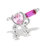 シルバー・ピンク | 軟骨ピアス ピストルかわいいハート 拳銃 | ボディピアス専門店凛RIN