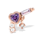 ピンクゴールド・パープル | 軟骨ピアス ピストルかわいいハート 拳銃 | ボディピアス専門店凛RIN