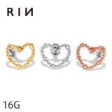 軟骨ピアス ハートフレーム ハートツイストデザイン | ボディピアス専門店凛RIN | 詳細画像1 