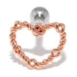 ピンクゴールド | 軟骨ピアス ハートフレーム ハートツイストデザイン | ボディピアス専門店凛RIN