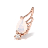 ピンクゴールド | 軟骨ピアス 天使の羽翼 ドロップジュエルストレートバーベル | ボディピアス専門店凛RIN