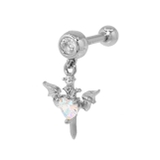 軟骨ピアス デビル羽悪魔ウィングハート オーロラジュエルキュービックジルコニアス… | ボディピアス専門店凛RIN | 詳細画像10 