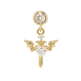 ゴールド | 軟骨ピアス デビル羽悪魔ウィングハート オーロラジュエルキュービックジルコニアス… | ボディピアス専門店凛RIN