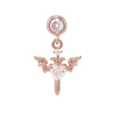 ピンクゴールド | 軟骨ピアス デビル羽悪魔ウィングハート オーロラジュエルキュービックジルコニアス… | ボディピアス専門店凛RIN