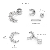 軟骨ピアス ムーンジュエル三日月キュービックジルコニア華やか ボディピアス | ボディピアス専門店凛RIN | 詳細画像9